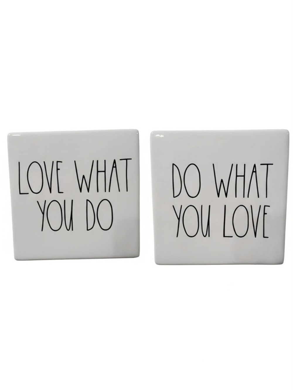 Rae Dunn 2 Sided Motivational Desk Sign Plaques 4x4x1